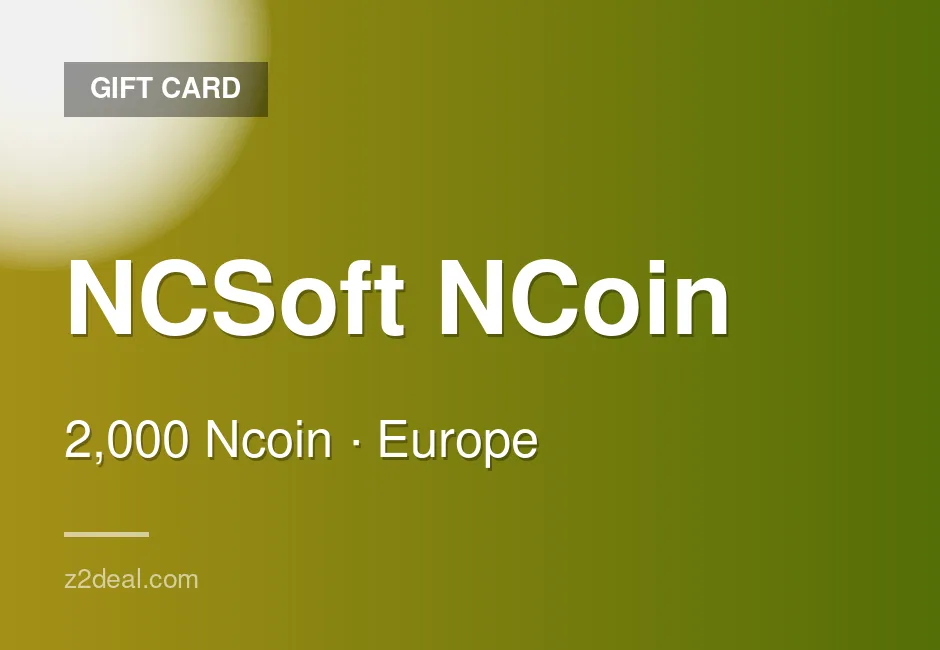 Trusted NCSoft NCoin Gift Card | 2,000 Ncoin | Europe | Delivered With Care