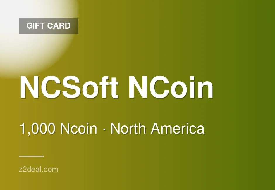 NCSoft NCoin Gift Card - 1,000 Ncoin - United States - Verified Stock