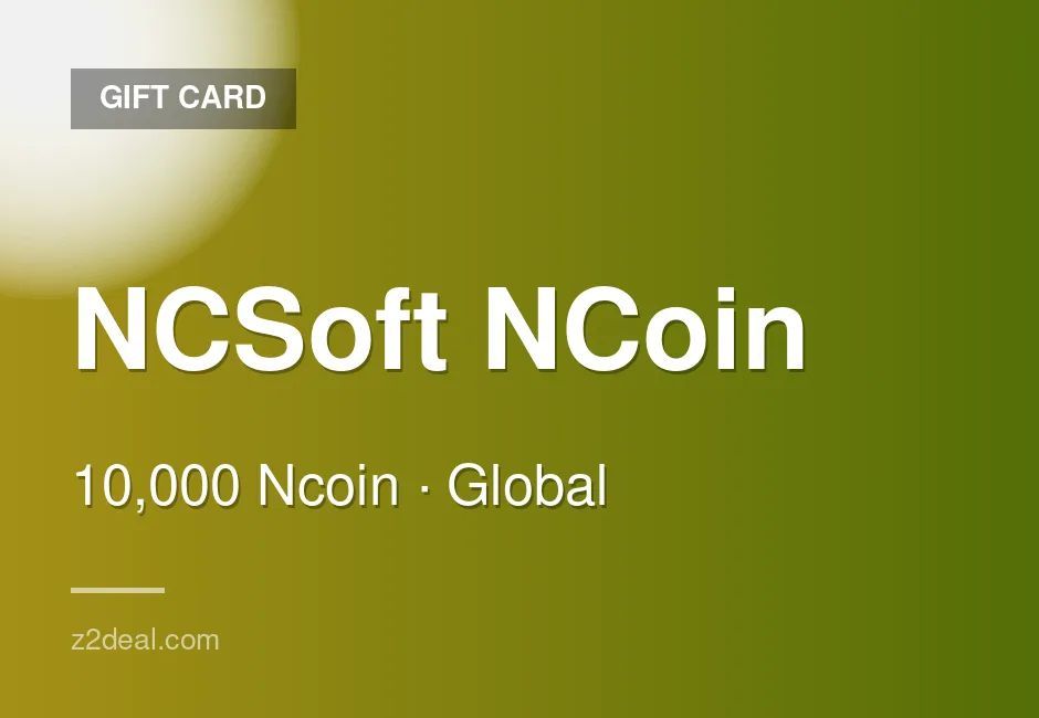 Digital NCSoft NCoin Gift Card | 10,000 Ncoin | Global | Works Worldwide | Reliable Service