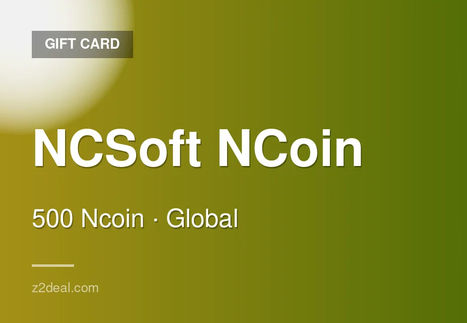 NCSoft NCoin Gift Card - 500 Ncoin - Works Worldwide - Global - Verified Stock