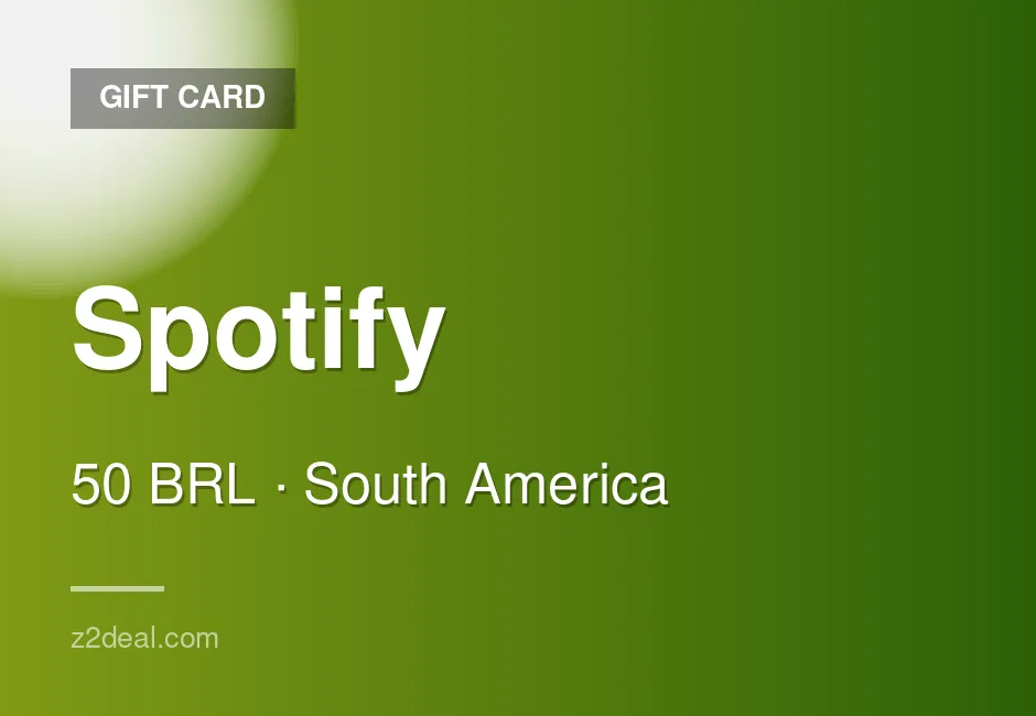 Reliable Spotify Gift Card - 50 BRL - Brazil - Quick Turnaround