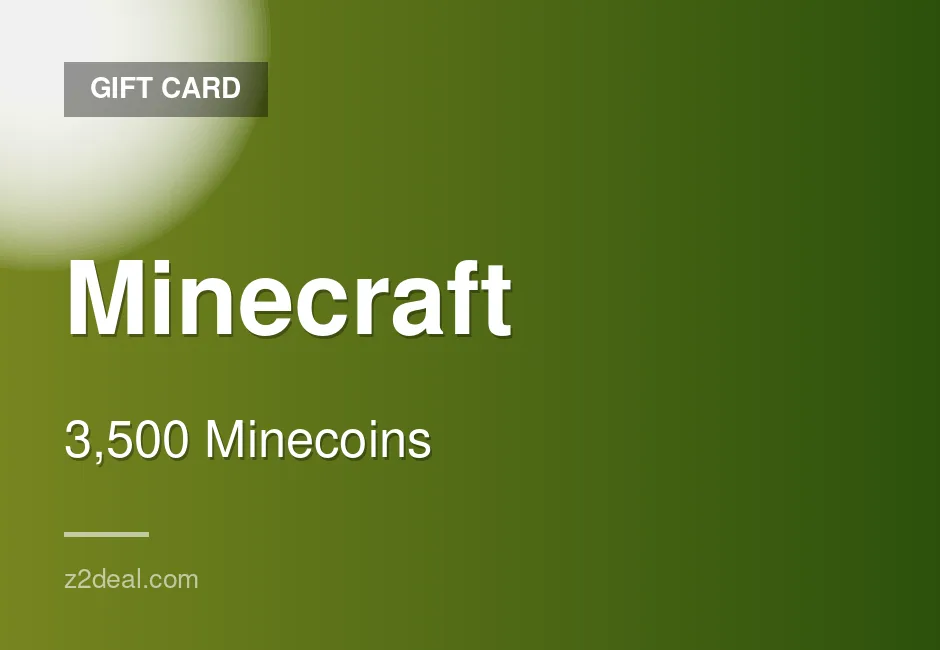 Genuine Minecraft Gift Card - 3,500 Minecoins - PC - PC Compatible - Australia - Dependable Seller