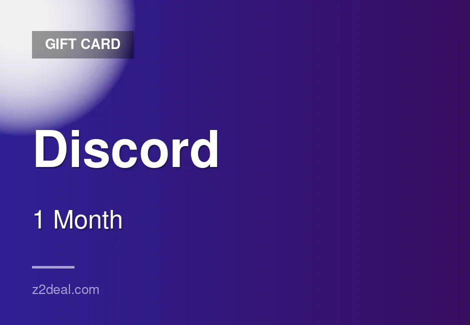 Trusted Discord Gift Card | 1 Month | Instant Delivery | Wallet Top-Up | Subscription Code | Careful Handling