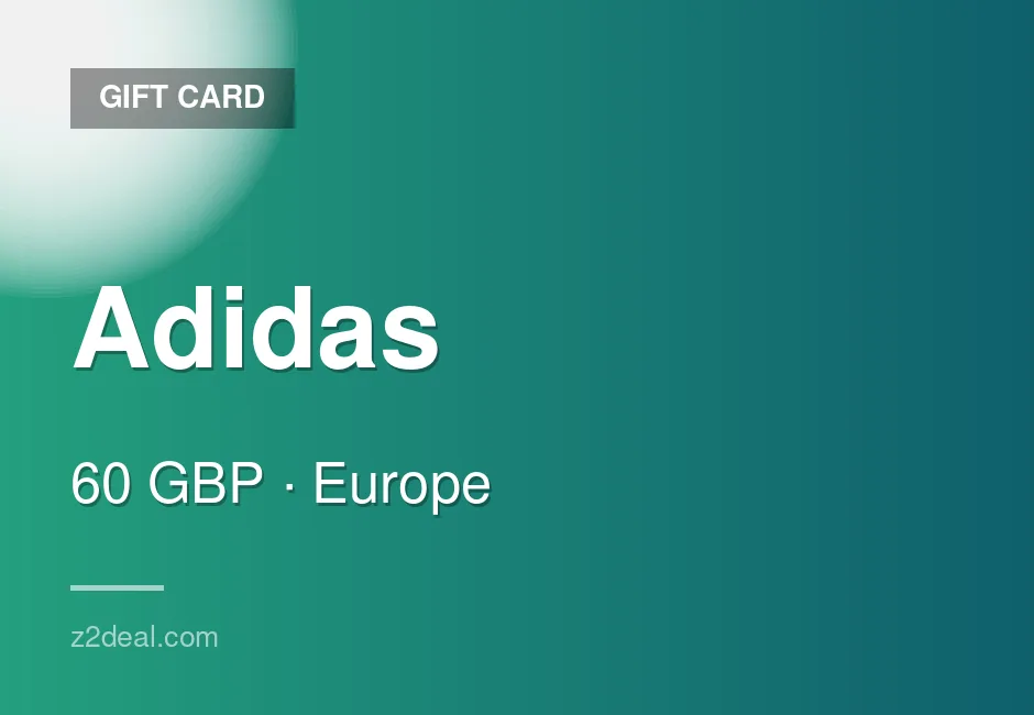 Instant Adidas Gift Card | 60 GBP | United Kingdom | Hassle-Free