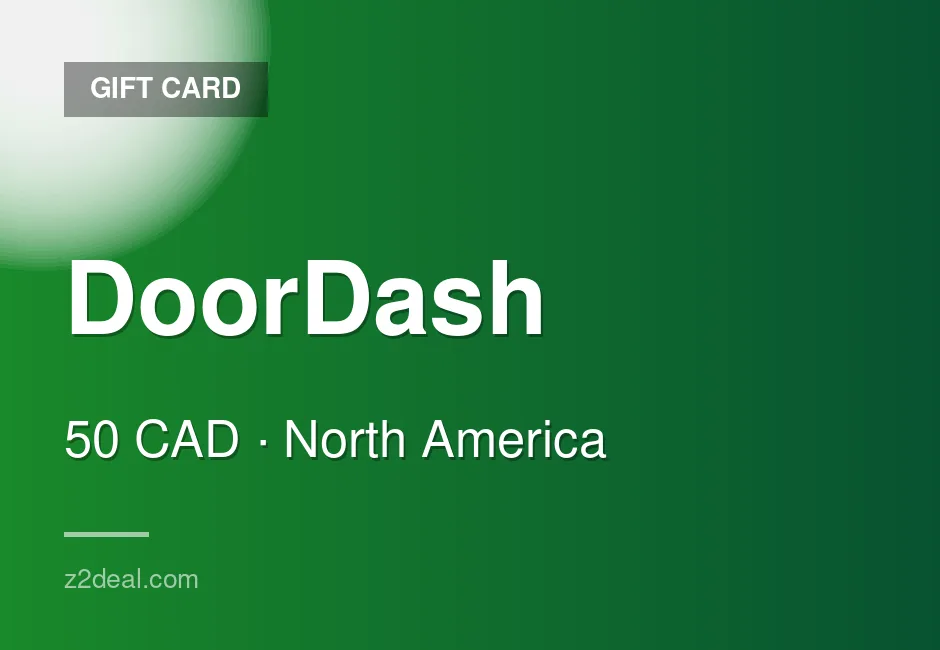 DoorDash Gift Card - 50 CAD - Canada - Same-Day Delivery