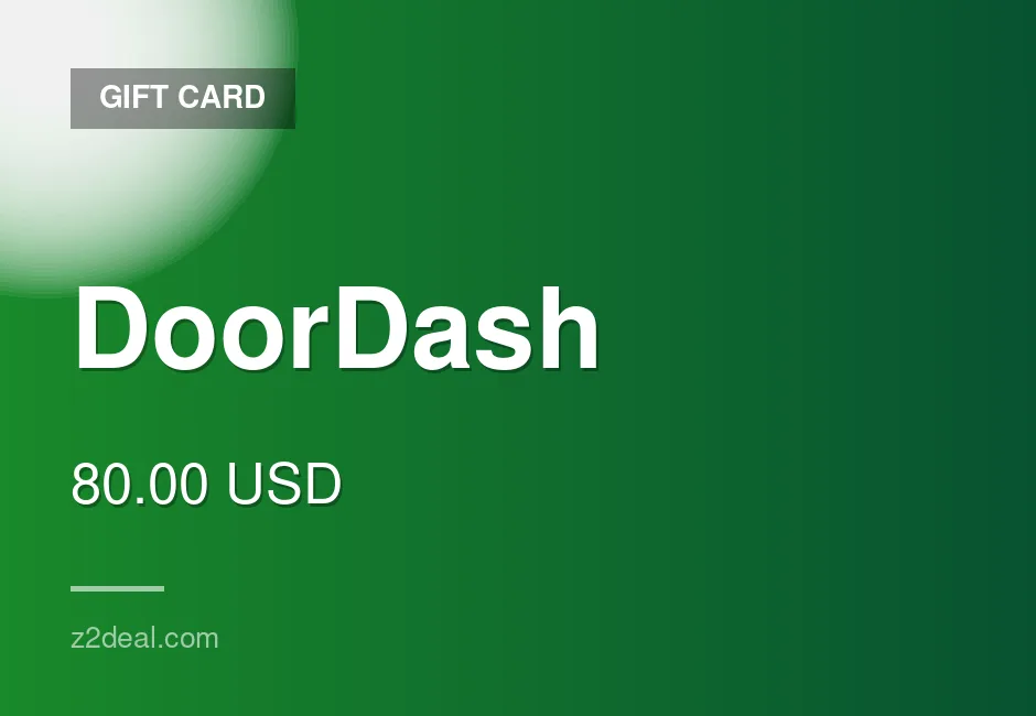 Digital DoorDash Gift Card | 80.00 USD | Reliable Service