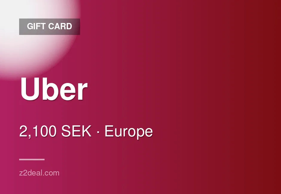 Genuine Uber Gift Card - 2,100 SEK - Sweden - Dependable Seller