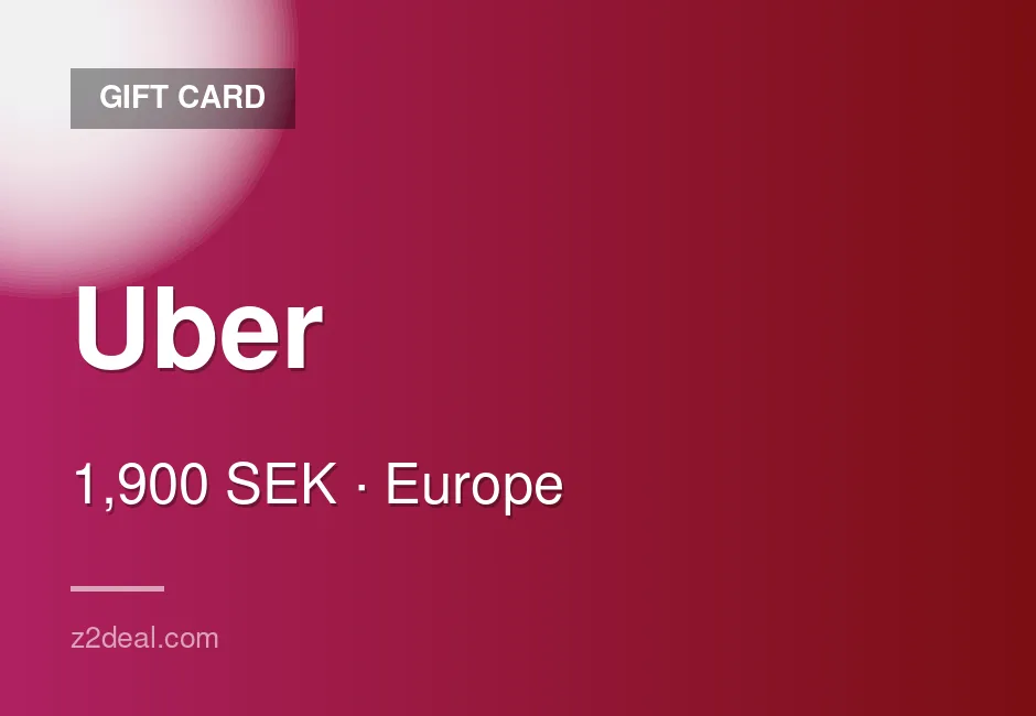 Quick Uber Gift Card - 1,900 SEK - Sweden - Buyer Protected