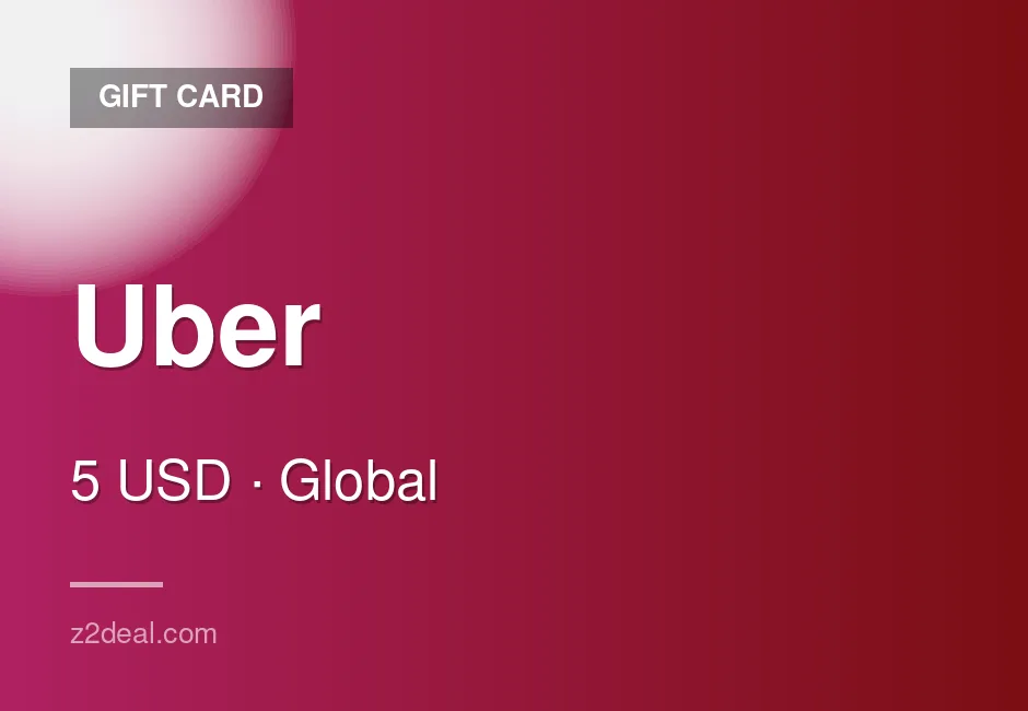 Instant Uber Gift Card | 5 USD | Global | Works Worldwide | Smooth Delivery