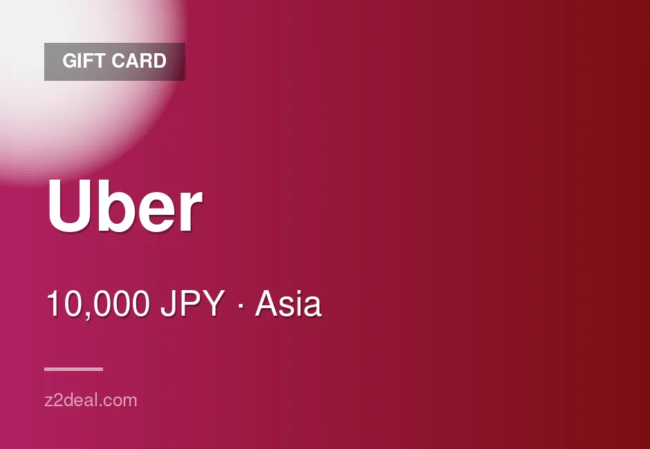 Genuine Uber Gift Card - 10,000 JPY - Japan - Well Reviewed