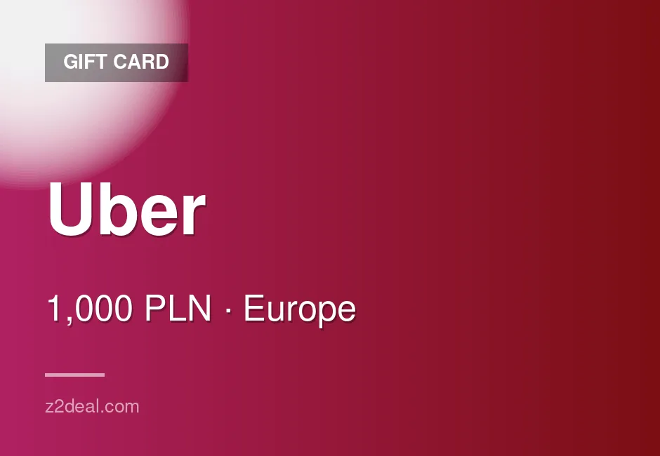 Instant Uber Gift Card | 1,000 PLN | Poland | Fast Delivery