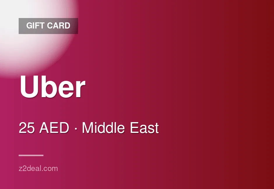 Uber Gift Card - 25 AED - United Arab Emirates - Same-Day Delivery