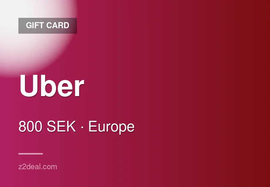 Digital Uber Gift Card | 800 SEK | Sweden | Straightforward Order