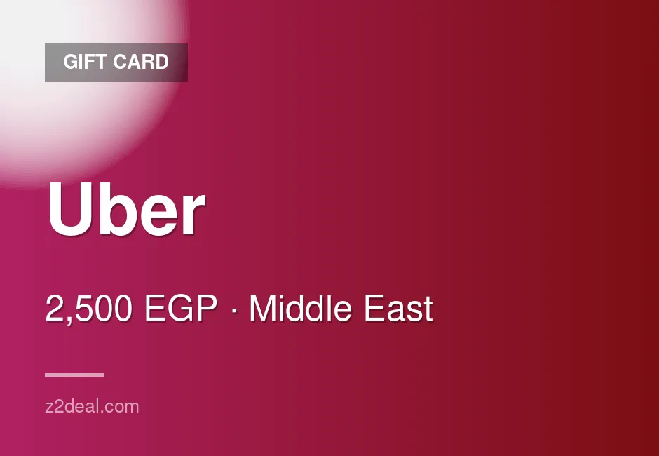 Trusted Uber Gift Card | 2,500 EGP | Egypt | Delivered With Care