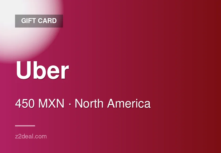 Digital Uber Gift Card | 450 MXN | Mexico | Straightforward Order