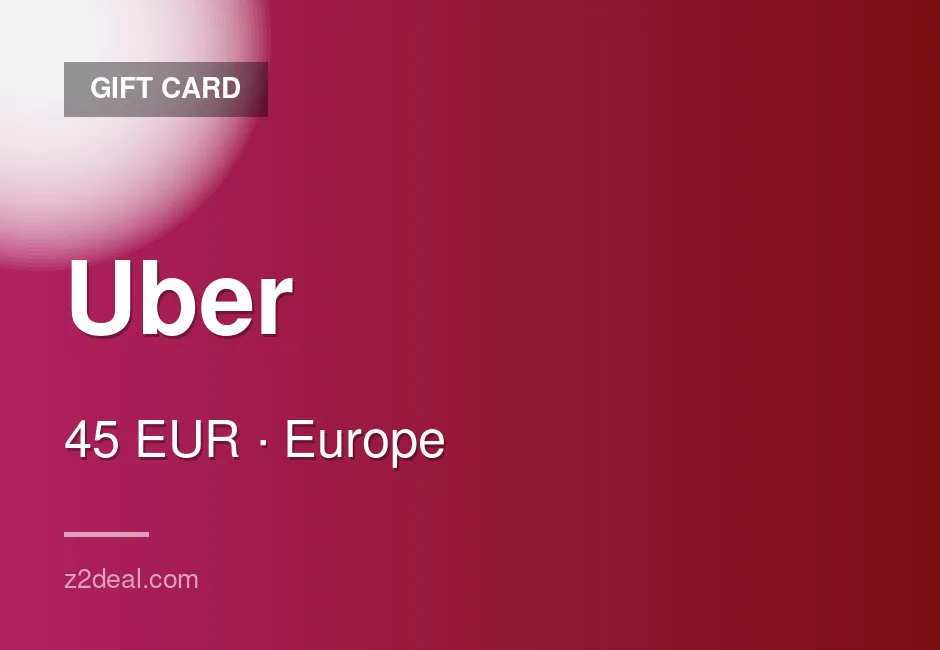 Reliable Uber Gift Card - 45 EUR - France - Order With Confidence
