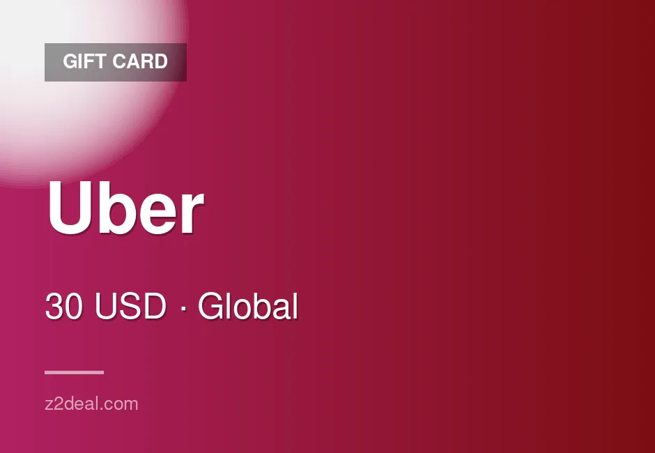 Quick Uber Gift Card - 30 USD - Works Worldwide - Global - Buyer Protected