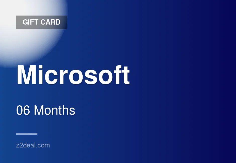 Reliable Microsoft Gift Card - 06 Months - PC Compatible - PC - Subscription Code - Ready to Redeem