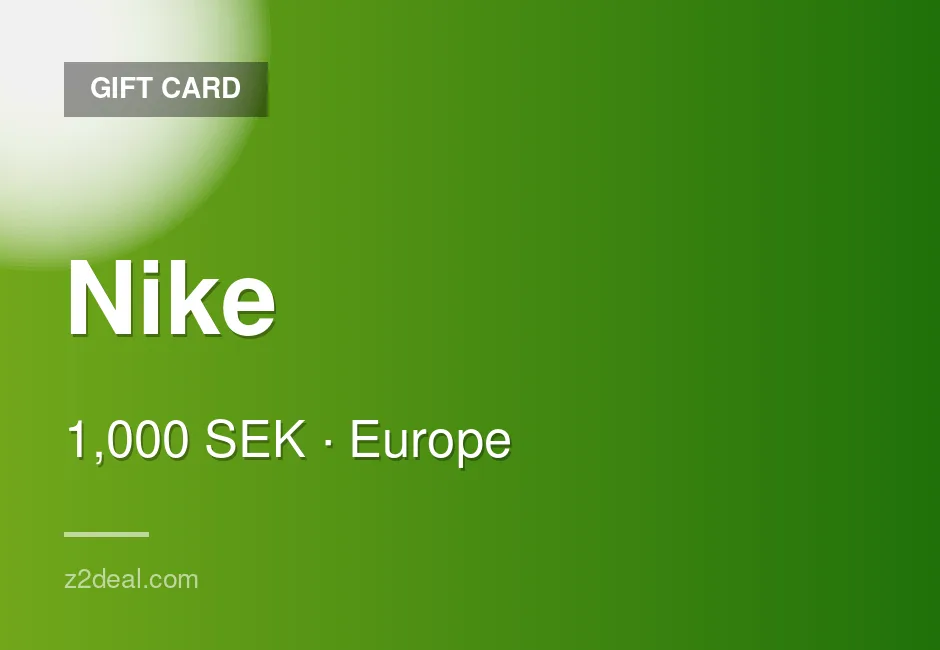 Quick Nike Gift Card - 1,000 SEK - Sweden - Buyer Protected