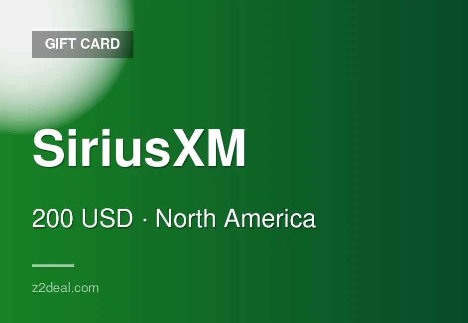 Buy SiriusXM Gift Card | 200 USD | United States | Trusted Seller