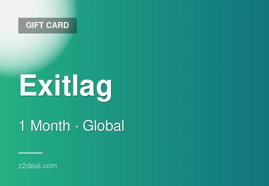 Reliable Exitlag Gift Card - 1 Month - Works Worldwide - Online Redeem - Subscription Code - Global - Ready to Redeem