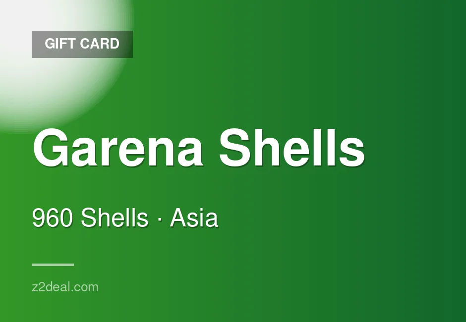 Digital Garena Shells Gift Card | 960 Shells | Singapore | Easy Checkout