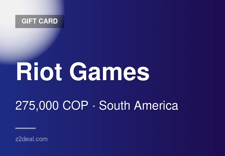 Trusted Riot Games Gift Card | 275,000 COP | Colombia | Delivered With Care