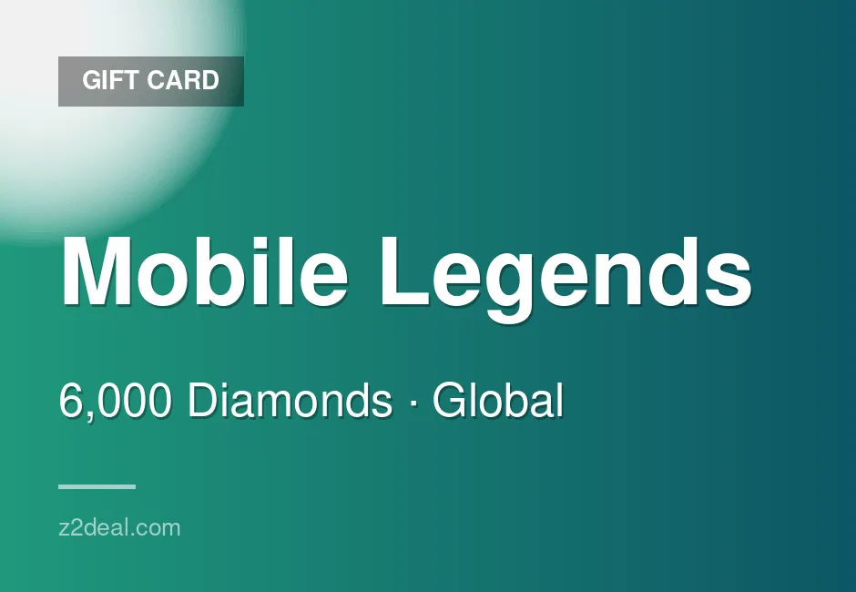 Digital Mobile Legends Gift Card | 6,000 Diamonds | Mobile Friendly | In-Game Currency | Global | Reliable Service