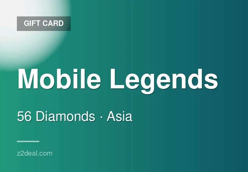 Mobile Legends Gift Card - 56 Diamonds - Mobile - In-Game Currency - Mobile Friendly - Thailand - Same-Day Delivery