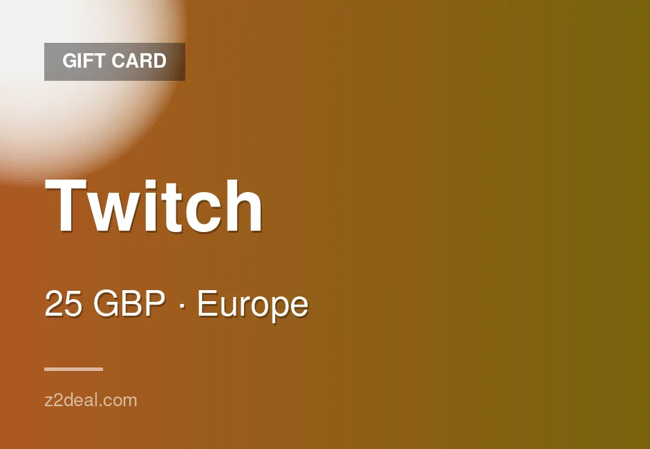 Genuine Twitch Gift Card - 25 GBP - United Kingdom - Well Reviewed