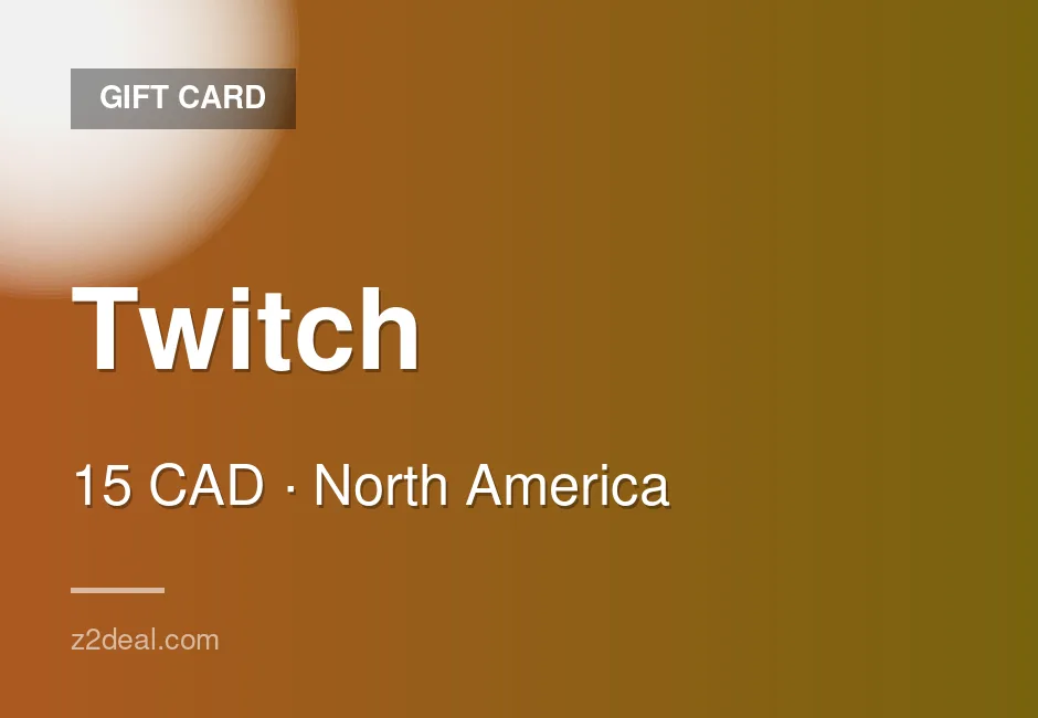 Twitch Gift Card - 15 CAD - Canada - Verified Stock