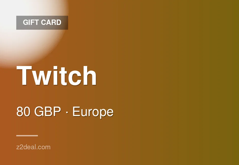 Trusted Twitch Gift Card | 80 GBP | United Kingdom | Delivered With Care