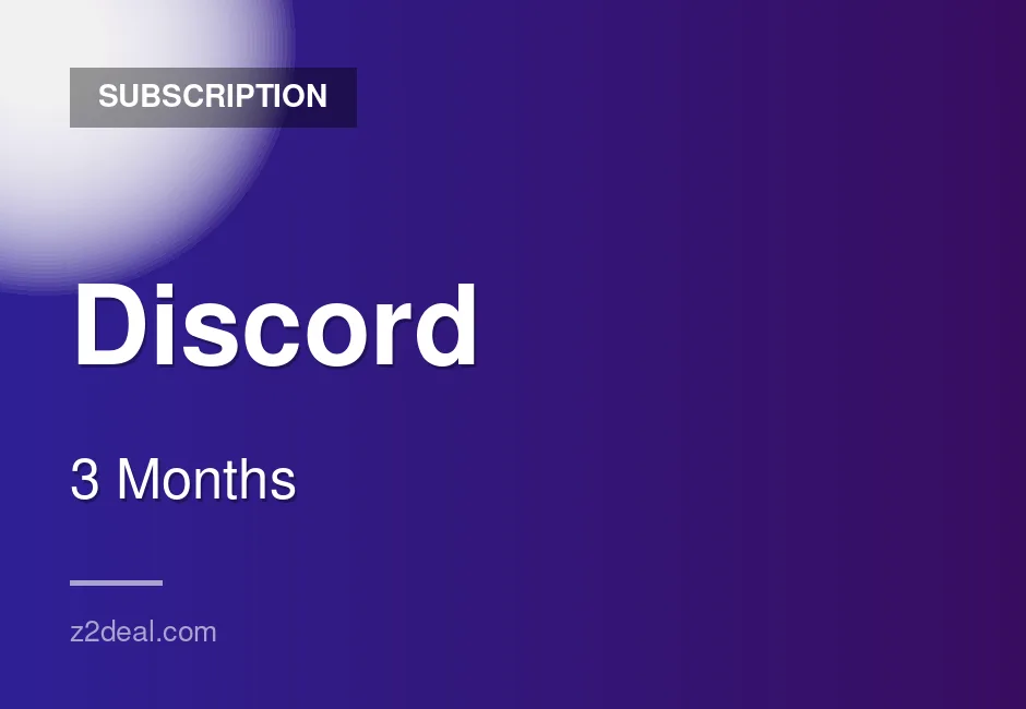 Buy Discord Subscription | 3 Months | Global | New Users Only | Trusted Seller
