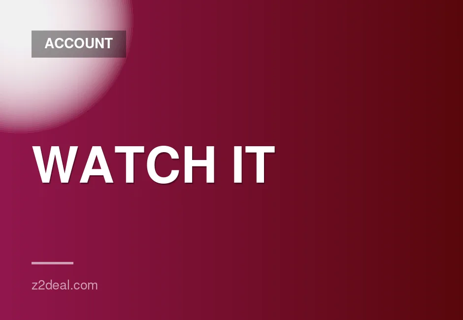 Premium 1 Month Watch It Account with Private Profile and Warranty, Fast Delivery