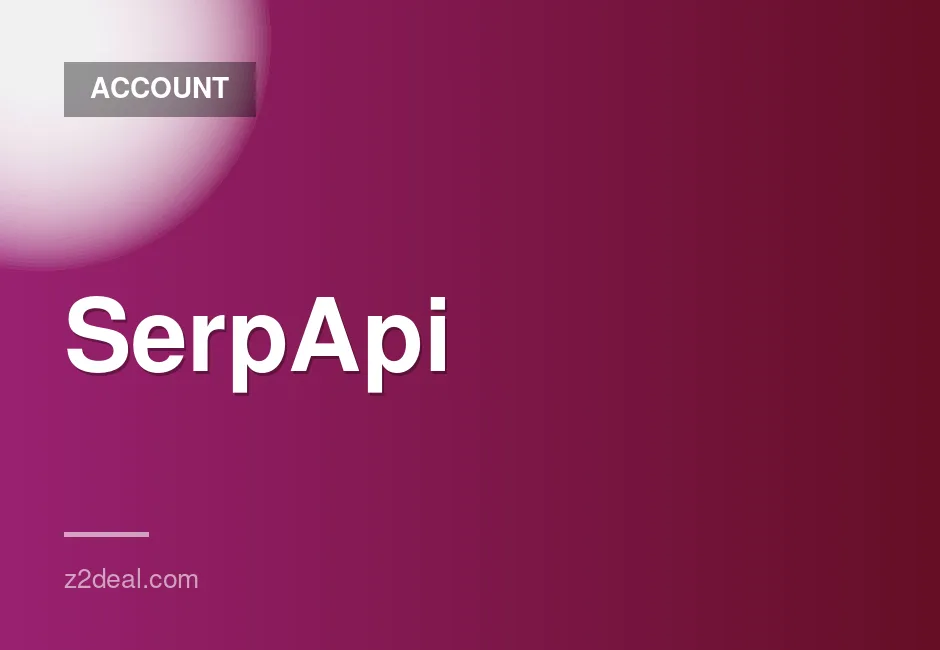 SerpApi account with 250 monthly searches and 50 hourly throughput, instant delivery