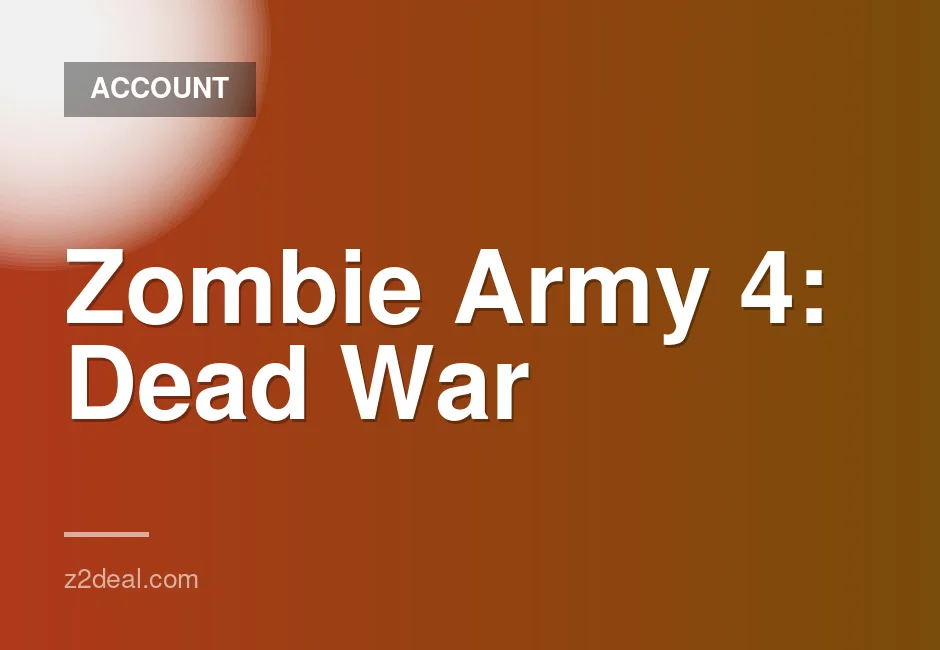 New Steam Account for Zombie Army 4: Dead War - 0 Hours Played, Data Changeable, Quick Delivery